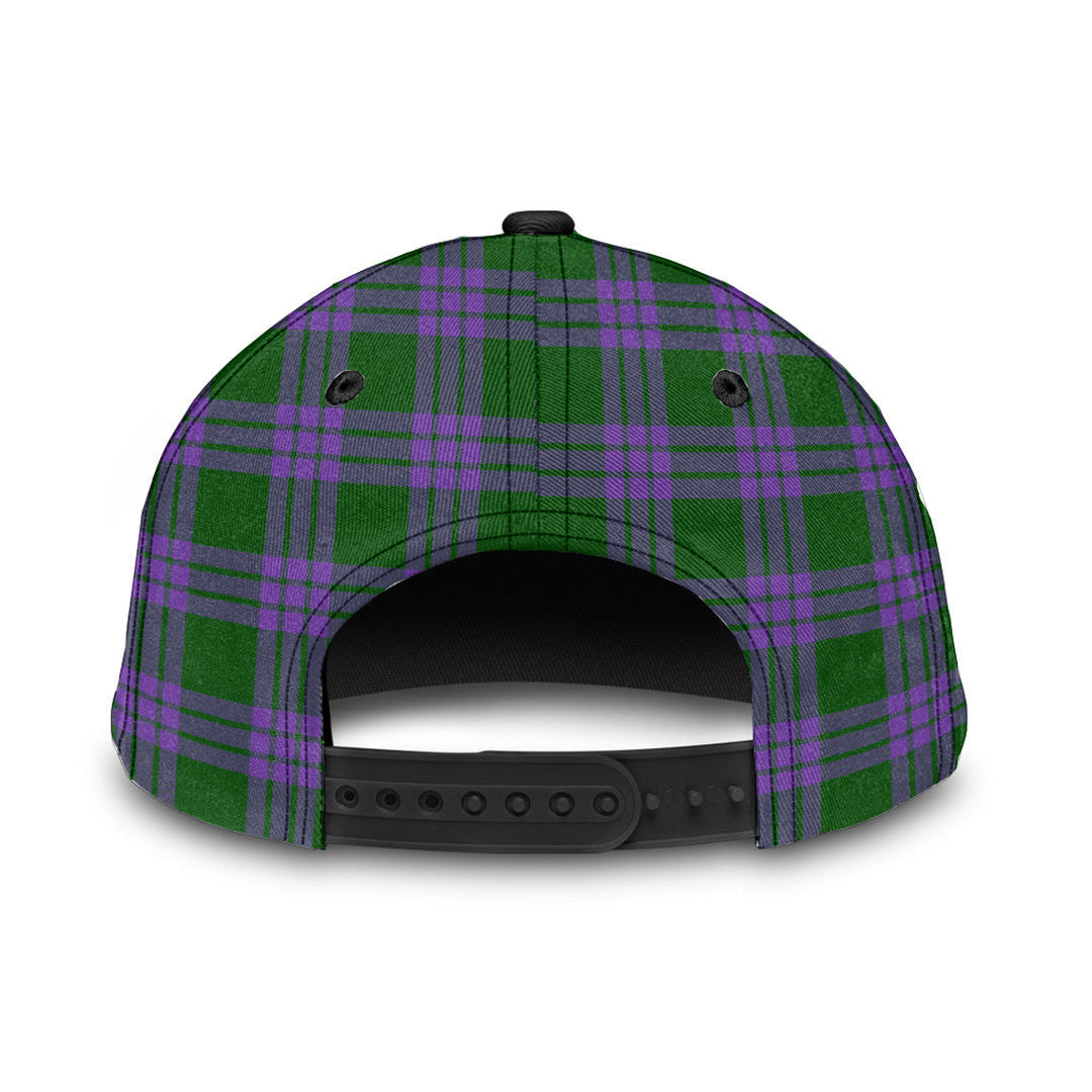 Elphinstone Tartan Baseball Cap, Tartan Plaid Cap with Family Crest K23 Trucker Hats Custom Hats Gifts For Men & Women