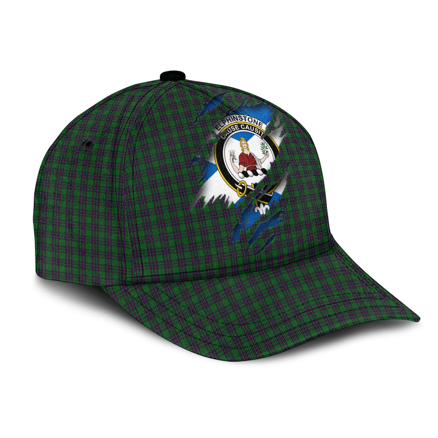Elphinstone Tartan Plaid Cap, Family Crest In Me Style Tartan Baseball Cap TS23 Trucker Hats Custom Hats Gifts For Men & Women