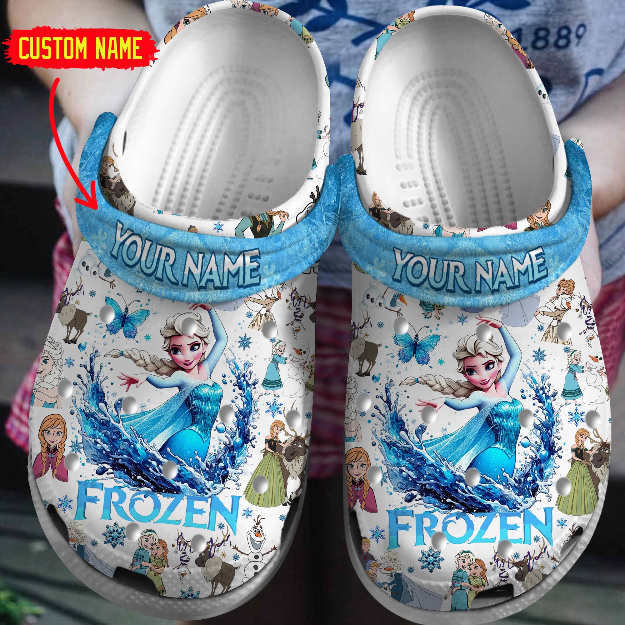 Elsa Frozen Movie Crocs Crocband Clogs Shoes Comfortable For Men Women and Kids