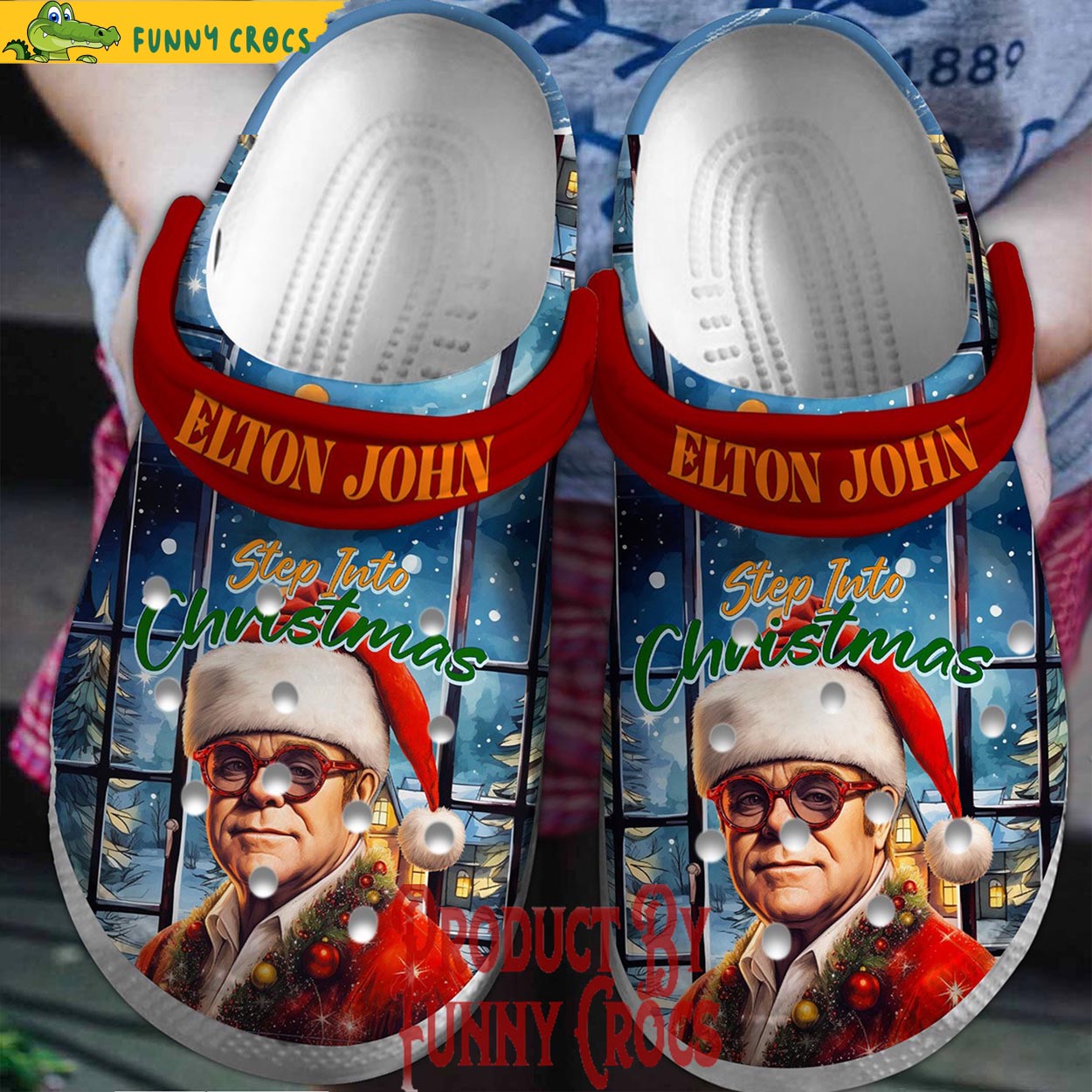 Elton John Music Christmas Crocs Crocband Clogs Shoes Comfortable For Men Women and Kids