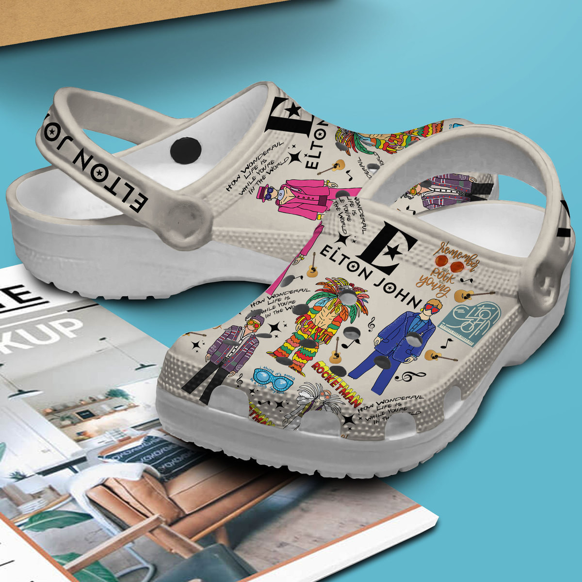 Elton John Music Crocs Crocband Clogs Shoes Comfortable For Men Women and Kids - Image 3