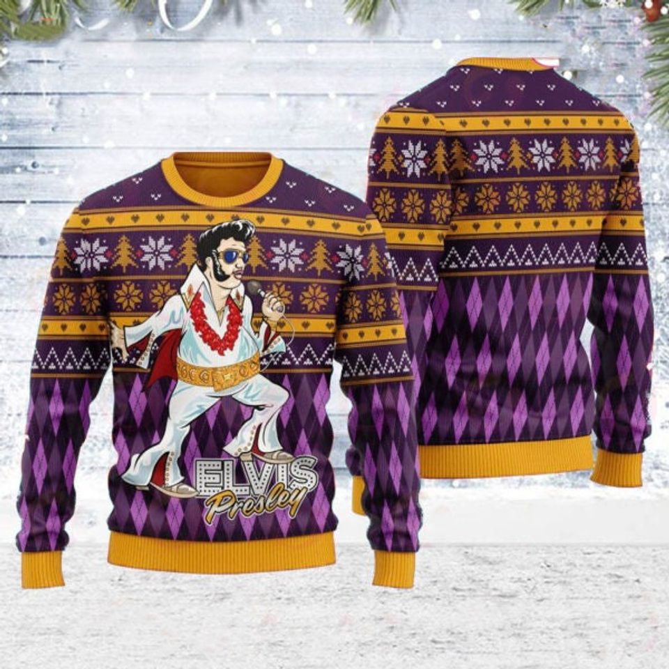Elvis 3D Christmas Ugly Sweater, Horror Character Movie 3D Ugly Xmas