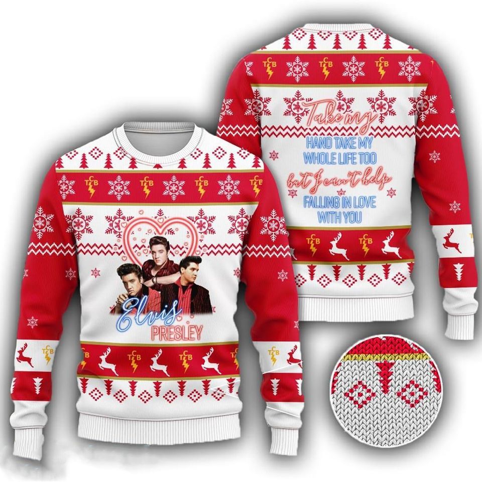 Elvis Christmas Sweater 2023, Elvis Presley All Over Print Season