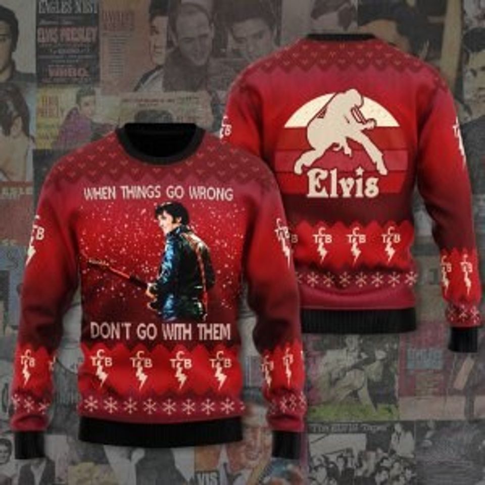 Elvis Christmas Sweater 2023, Elvis Presley All Over Print Season Ugly Christmas Sweater