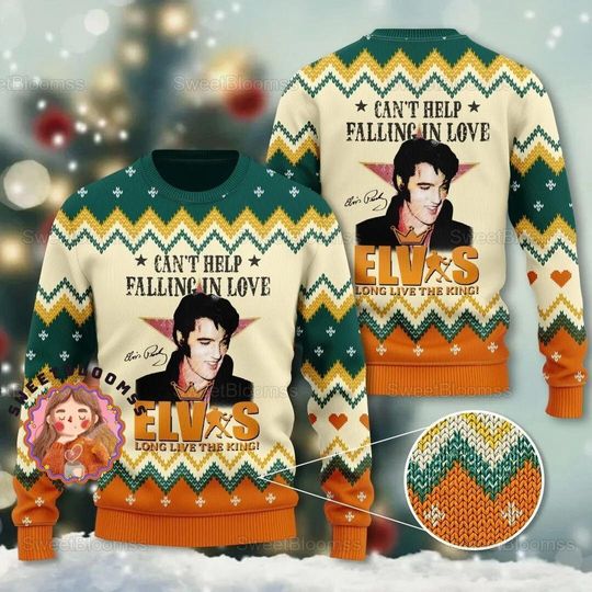 Elvis Christmas Ugly Sweater - Image 3