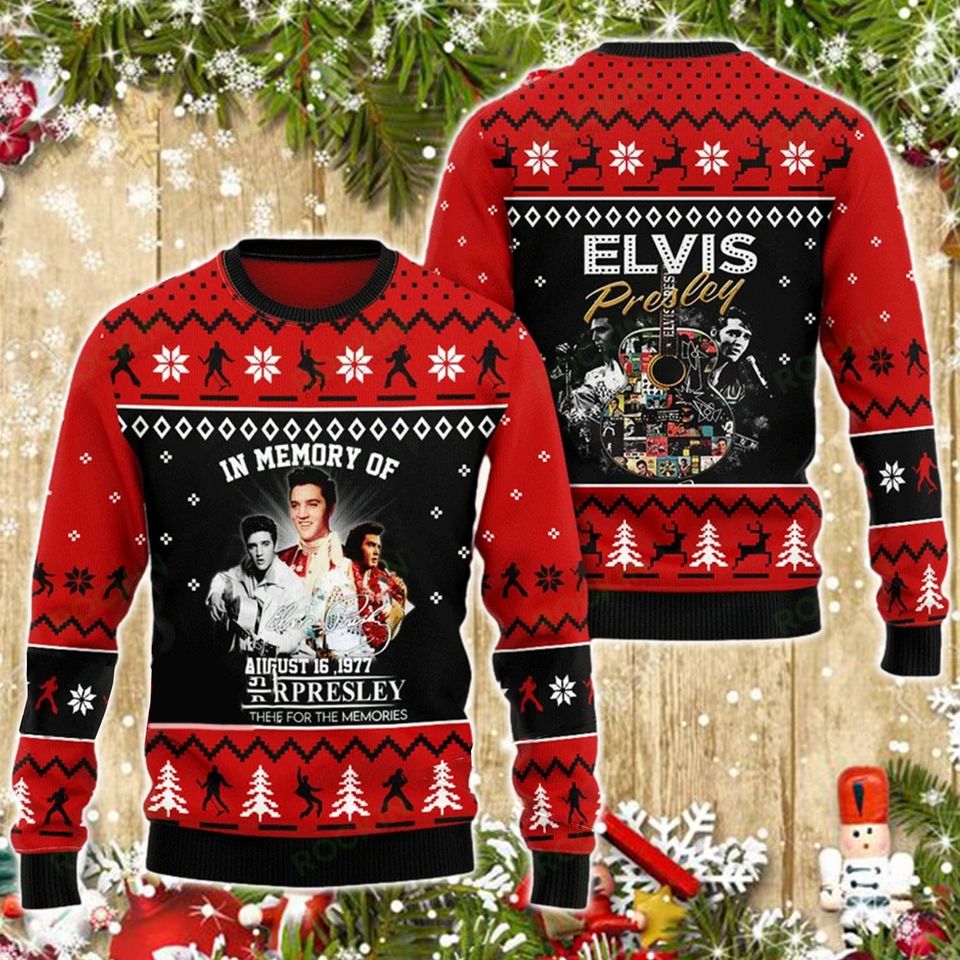 Elvis Presley 2023 Ugly Christmas Sweater, King Of Rock And Roll