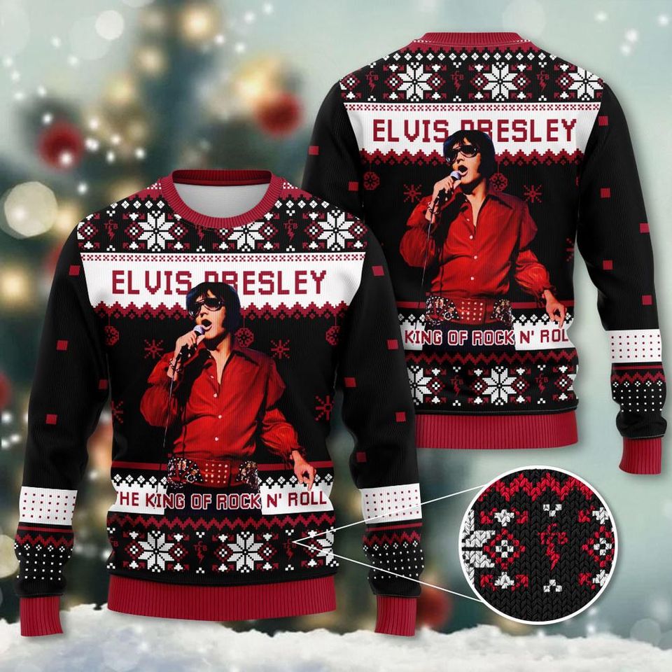 Elvis Presley 3D Ugly Sweater A Christmas Gift For True Fans – Xmas Sweaters