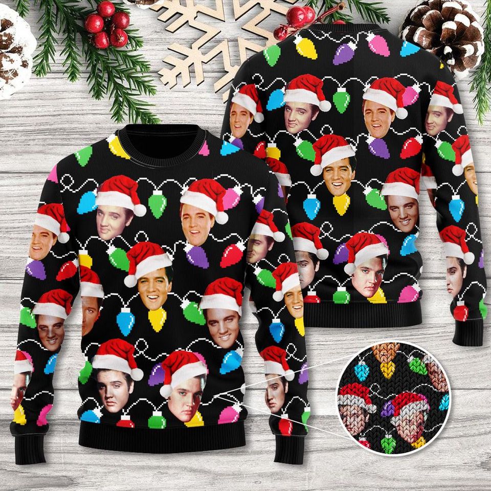 Elvis Presley 3D Ugly Sweater A Cool Way To Celebrate The Season – Xmas Sweaters