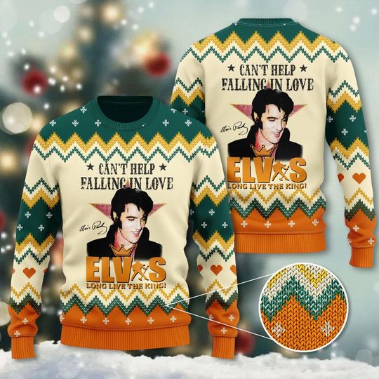 Elvis Presley 3D Ugly Sweater A Festive Fashion Statement For Fans – Xmas Sweaters - Image 2