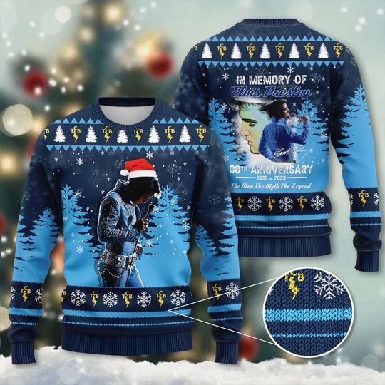Elvis Presley 3D Ugly Sweater A King-Sized Christmas Celebration – Xmas Sweaters - Image 2