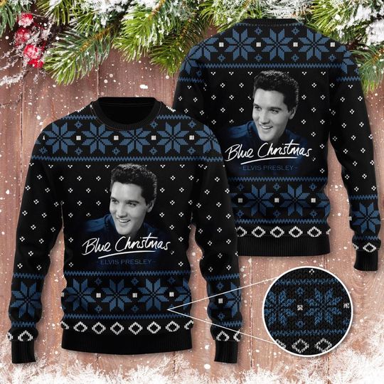 Elvis Presley 3D Ugly Sweater Add Some Glam Rock To Your Christmas – Xmas Sweaters - Image 2