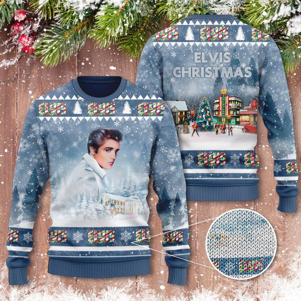 Elvis Presley 3D Ugly Sweater An Iconic Christmas Look Ã¢â‚¬â€œ Xmas Sweaters