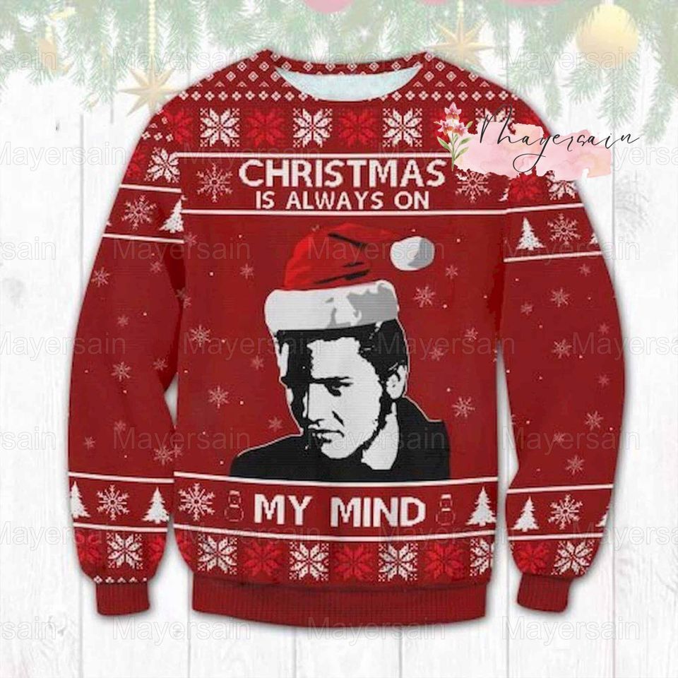 Elvis Presley Christmas Is Always On My Mind Ugly Sweater