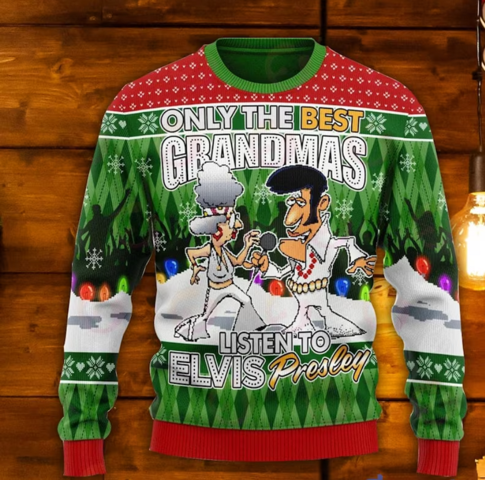 Elvis Presley Christmas Ugly Sweater