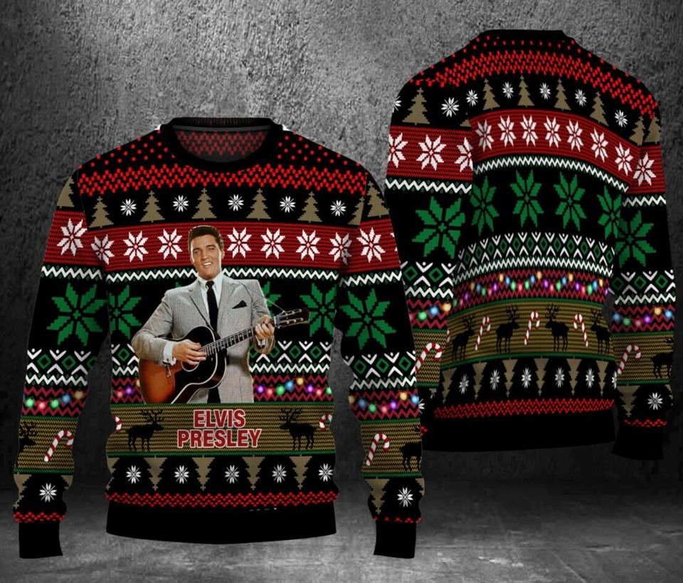 Elvis Presley Christmas Ugly Sweater