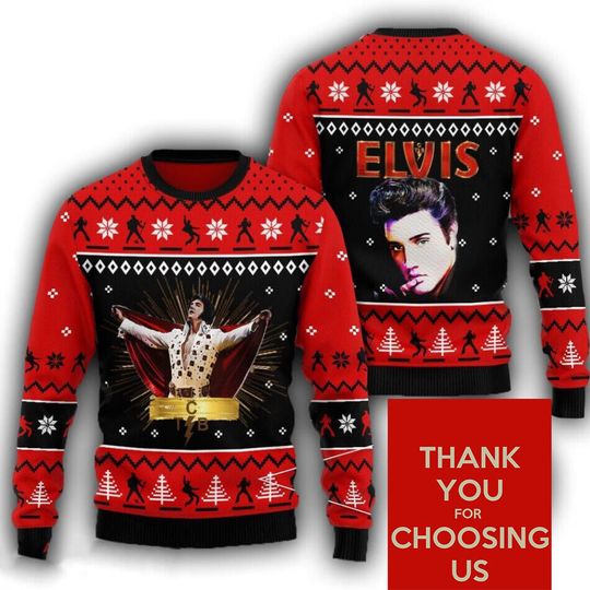 Elvis Presley Christmas Ugly Sweater - Image 2