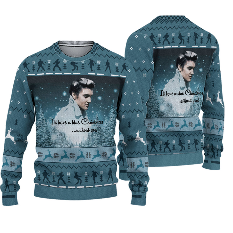 Elvis Presley Christmas Ugly Sweater