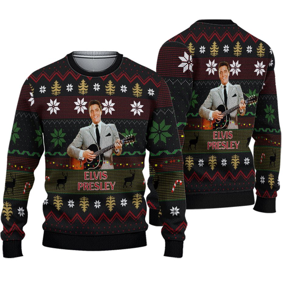 Elvis Presley Christmas Ugly Sweater