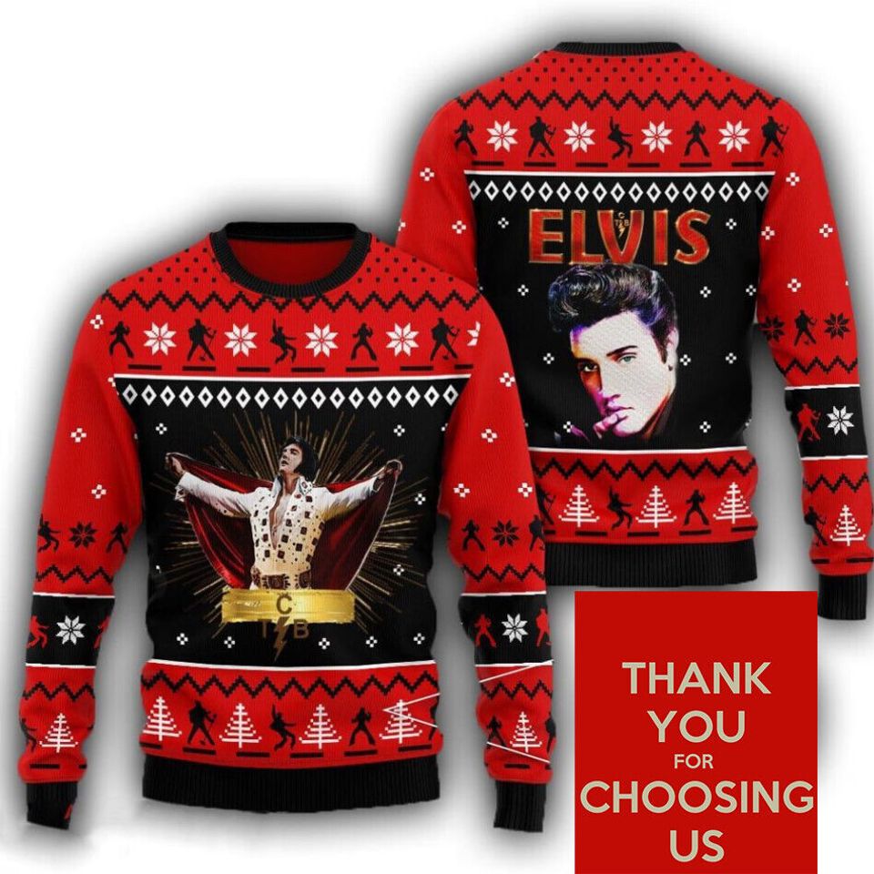 Elvis Presley Christmas Ugly Sweater