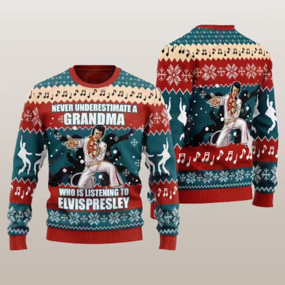 Elvis Presley Christmas Ugly Sweater