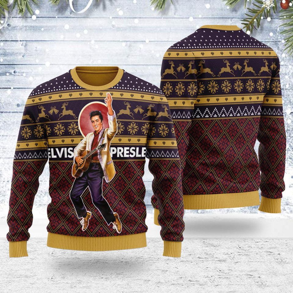 Elvis Presley Christmas Ugly Sweater SD831