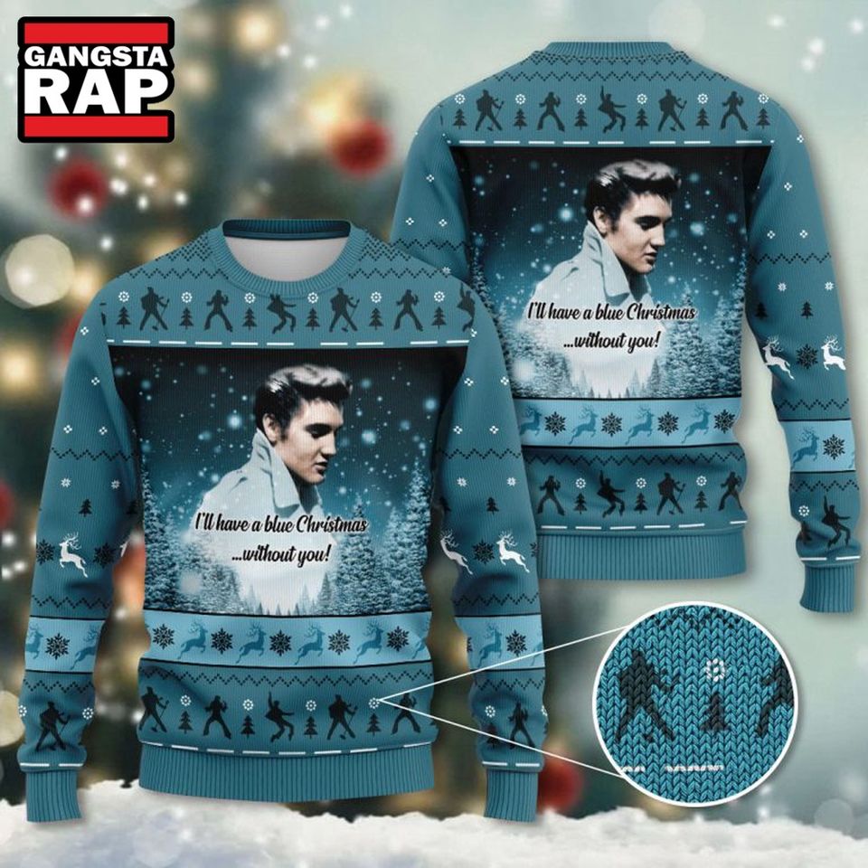 Elvis Presley I'll Have A Blue Christmas Without You Ugly Sweater