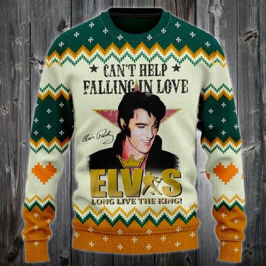 Elvis Presley Long Live The King Ugly Christmas Sweater - Image 2