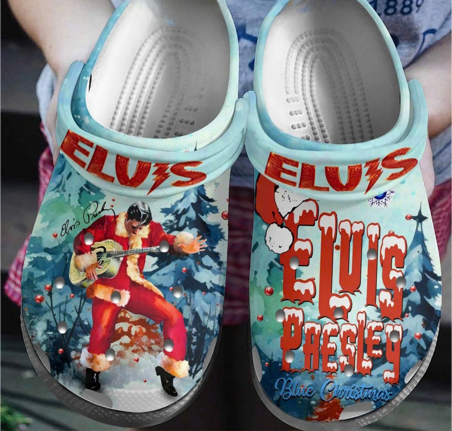 Elvis Presley Music Christmas Crocs Crocband Clogs Shoes Comfortable For Men Women and Kids