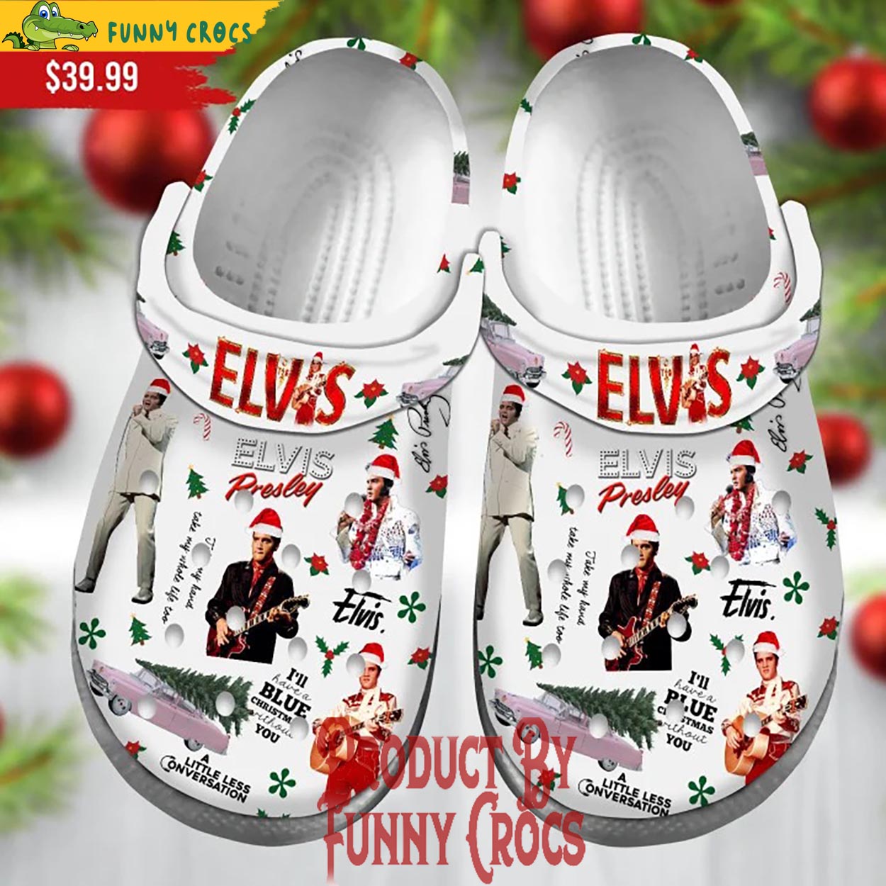 Elvis Presley Music Christmas Crocs Crocband Clogs Shoes Comfortable For Men Women and Kids