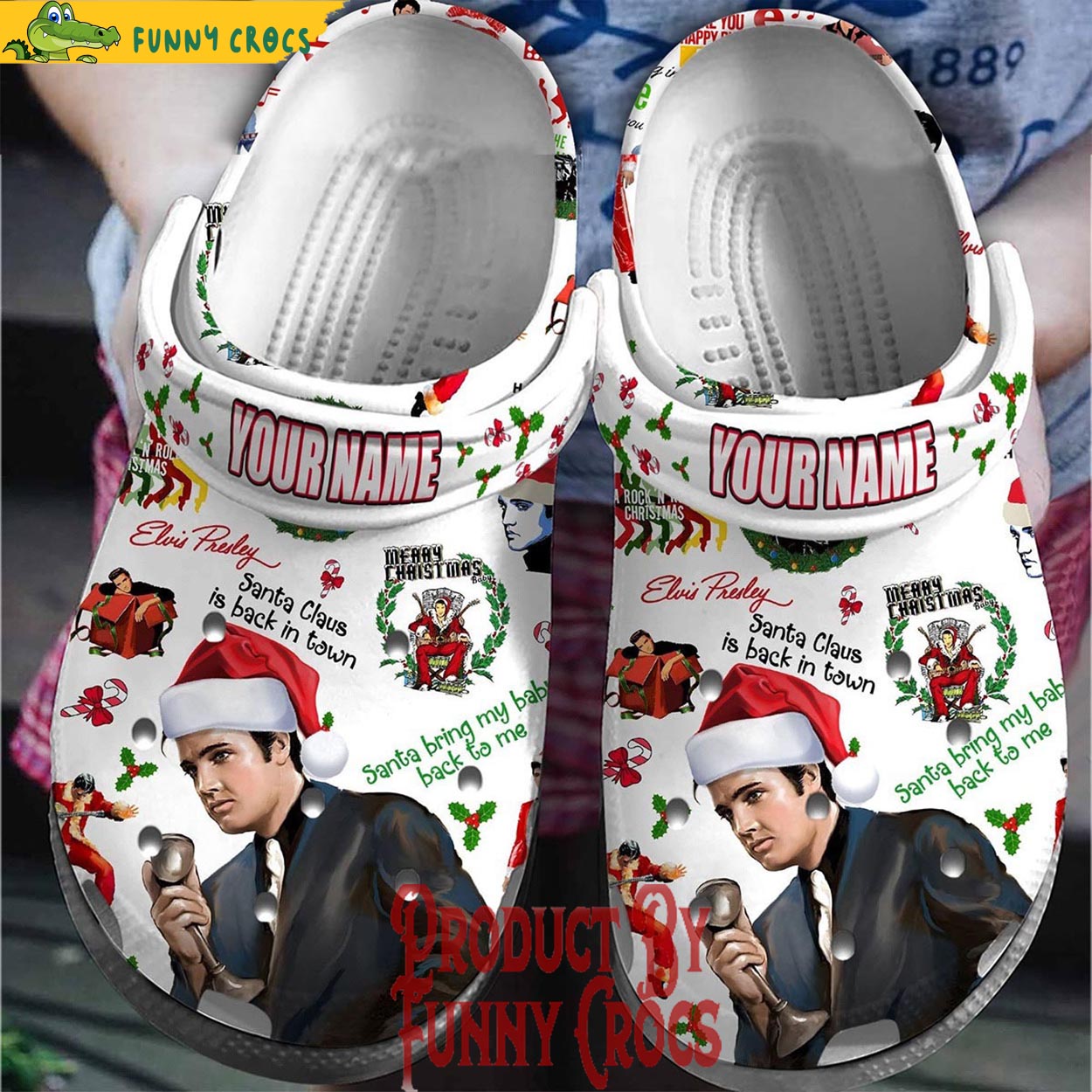 Elvis Presley Music Christmas Crocs Crocband Clogs Shoes Comfortable For Men Women and Kids