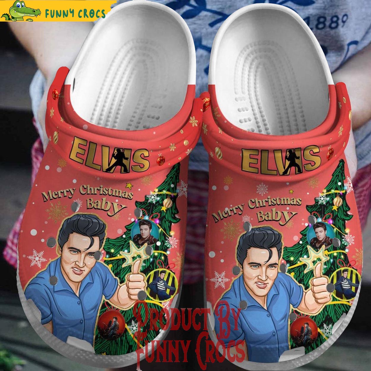 Elvis Presley Music Christmas Crocs Crocband Clogs Shoes Comfortable For Men Women and Kids