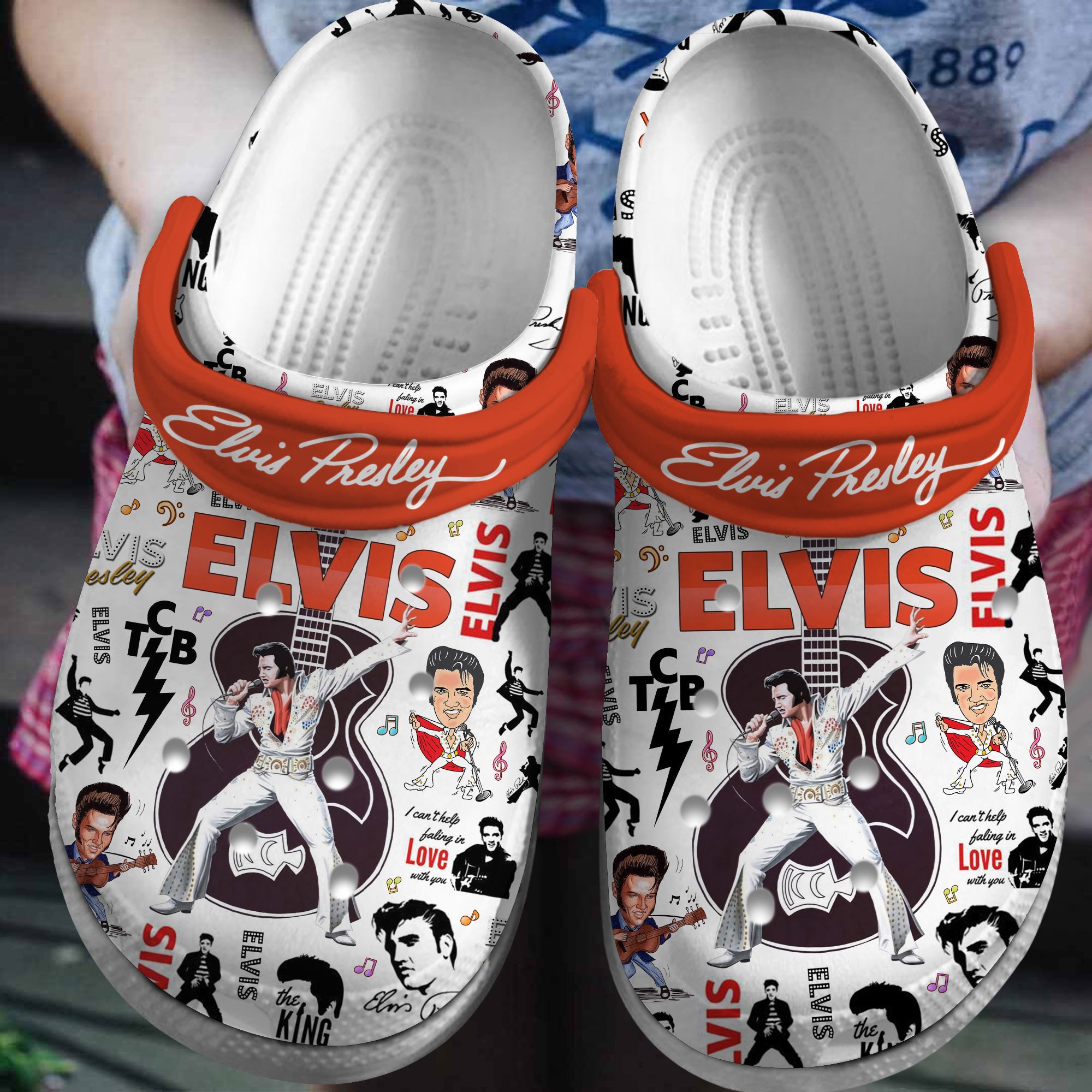 Elvis Presley Music Crocs Crocband Clogs Shoes Comfortable For Men Women and Kids