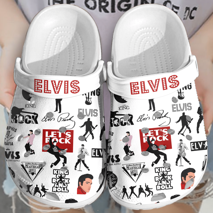 Elvis Presley Music Crocs Crocband Clogs Shoes Comfortable For Men Women and Kids
