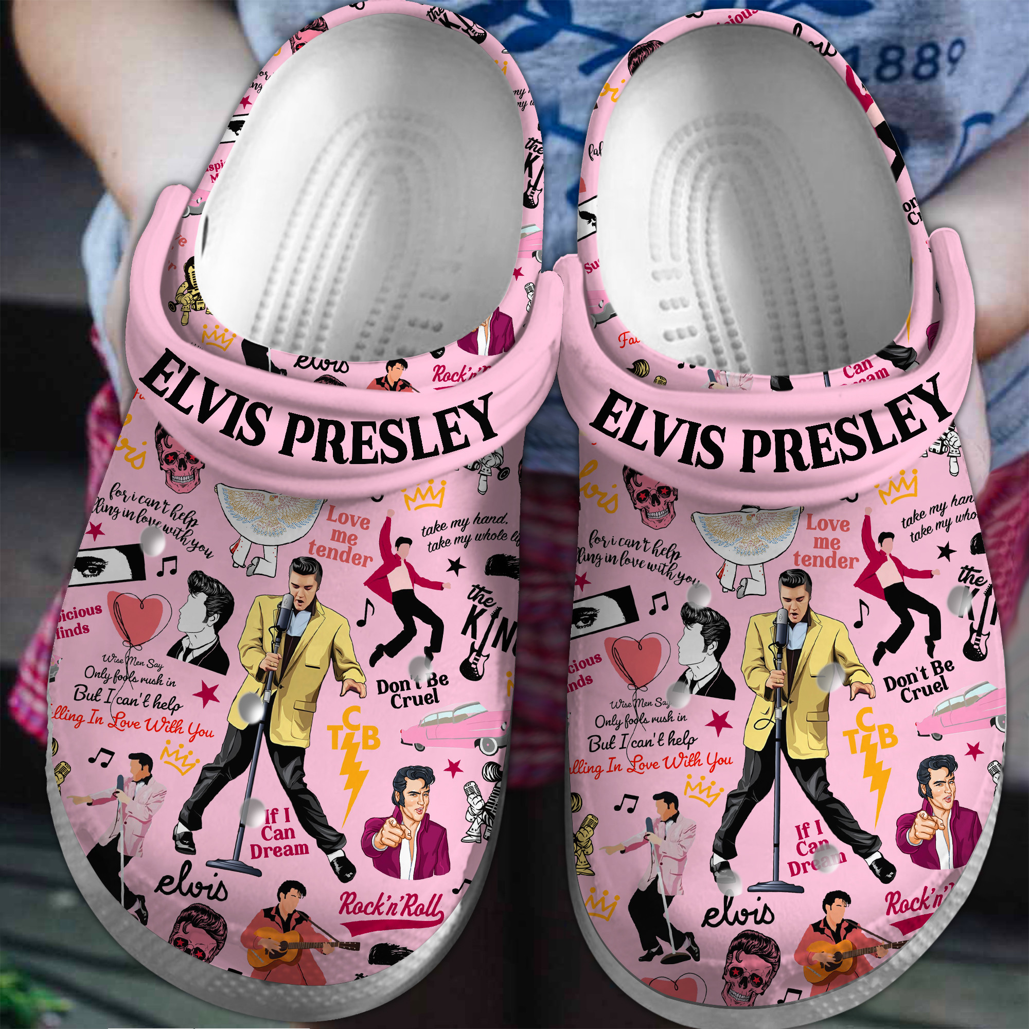 Elvis Presley Music Crocs Crocband Clogs Shoes Comfortable For Men Women and Kids
