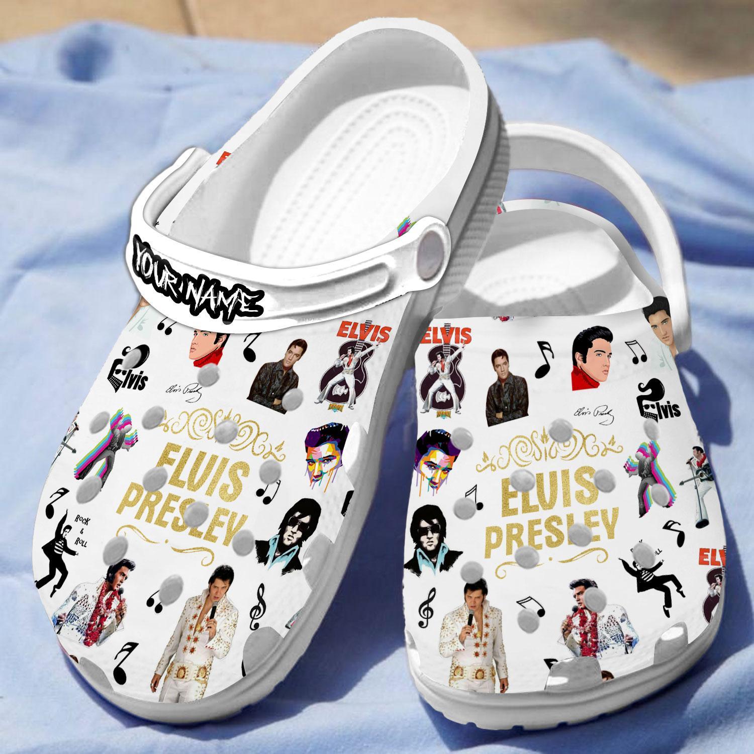 Elvis Presley Music Crocs Crocband Clogs Shoes Comfortable For Men Women and Kids