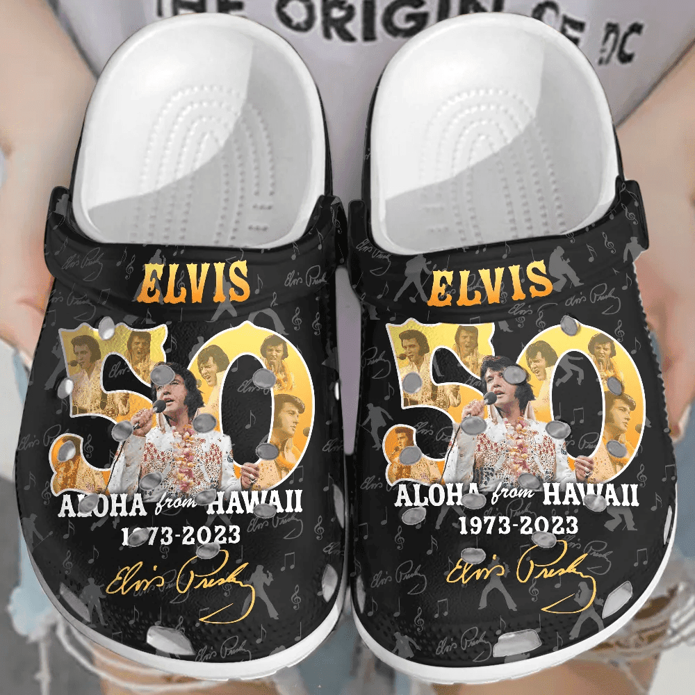 Elvis Presley Music Crocs Crocband Clogs Shoes Comfortable For Men Women and Kids