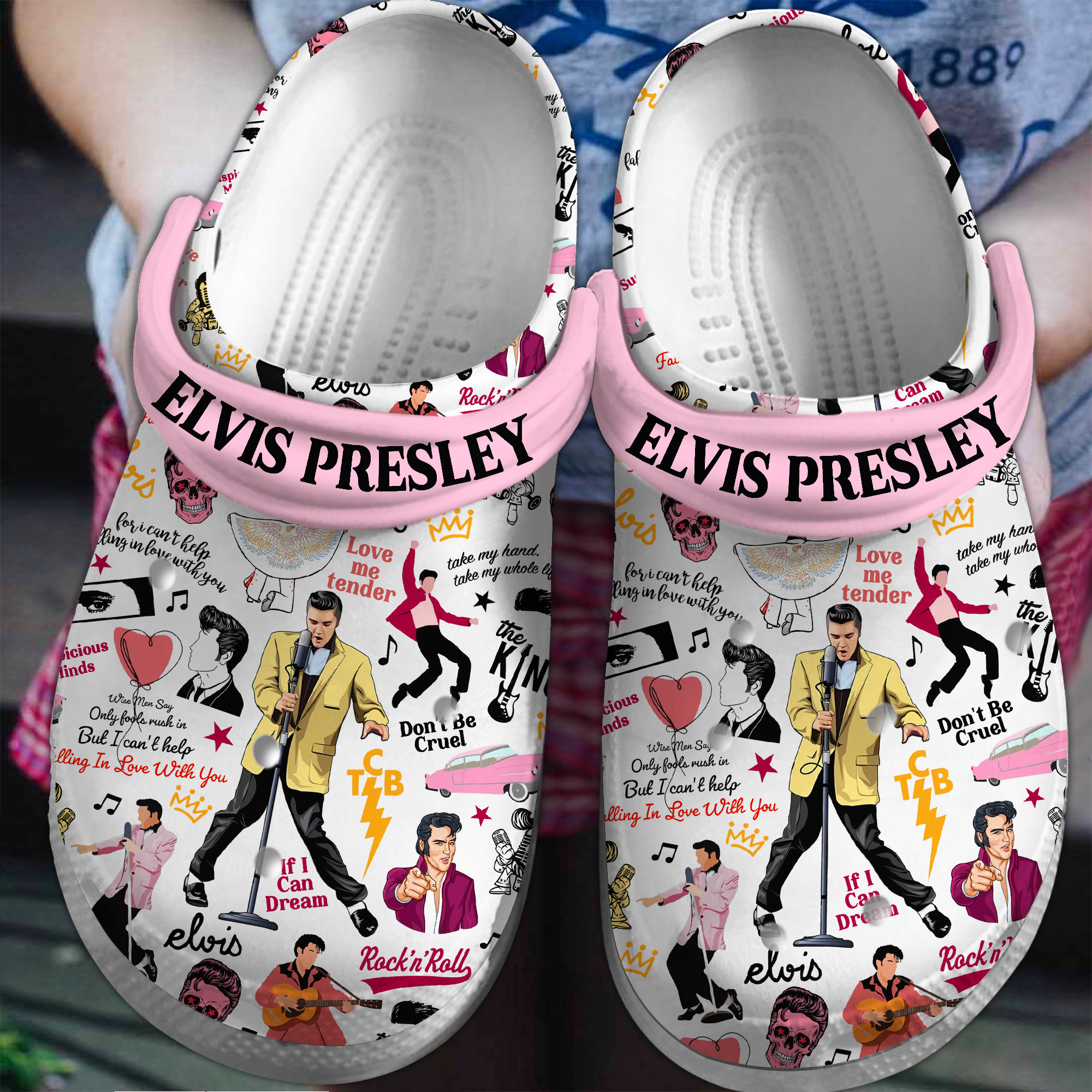 Elvis Presley Music Crocs Crocband Clogs Shoes Comfortable For Men Women and Kids