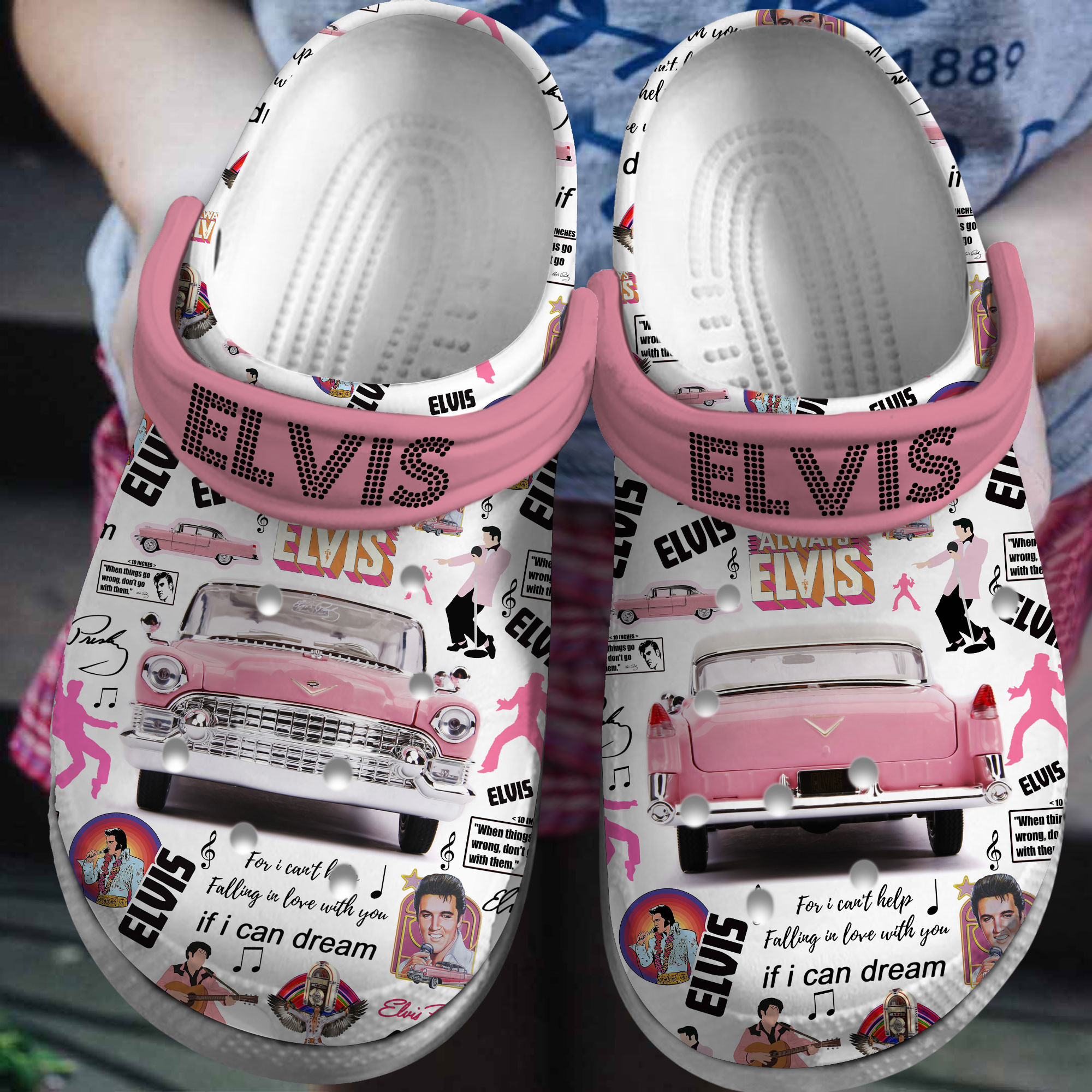 Elvis Presley Music Crocs Crocband Clogs Shoes Comfortable For Men Women and Kids