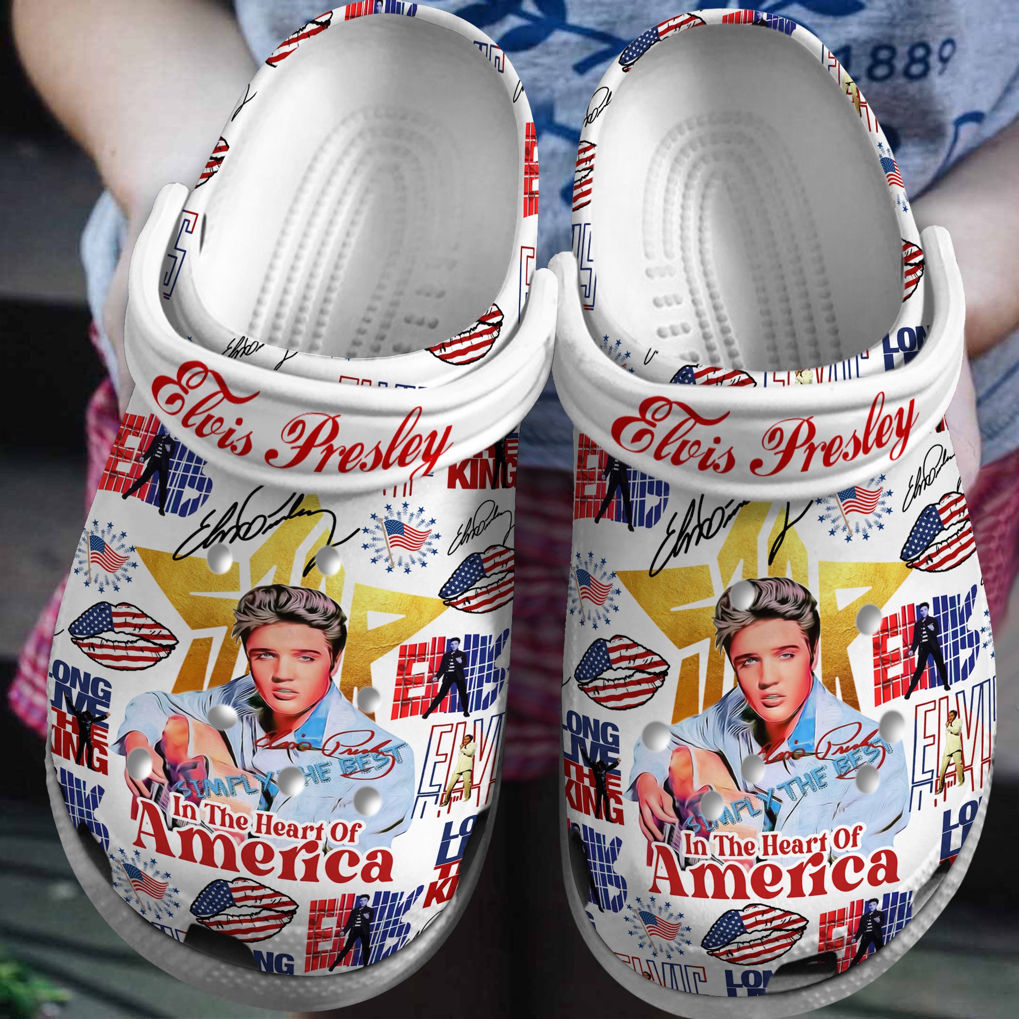 Elvis Presley Music Crocs Crocband Clogs Shoes Comfortable For Men Women and Kids