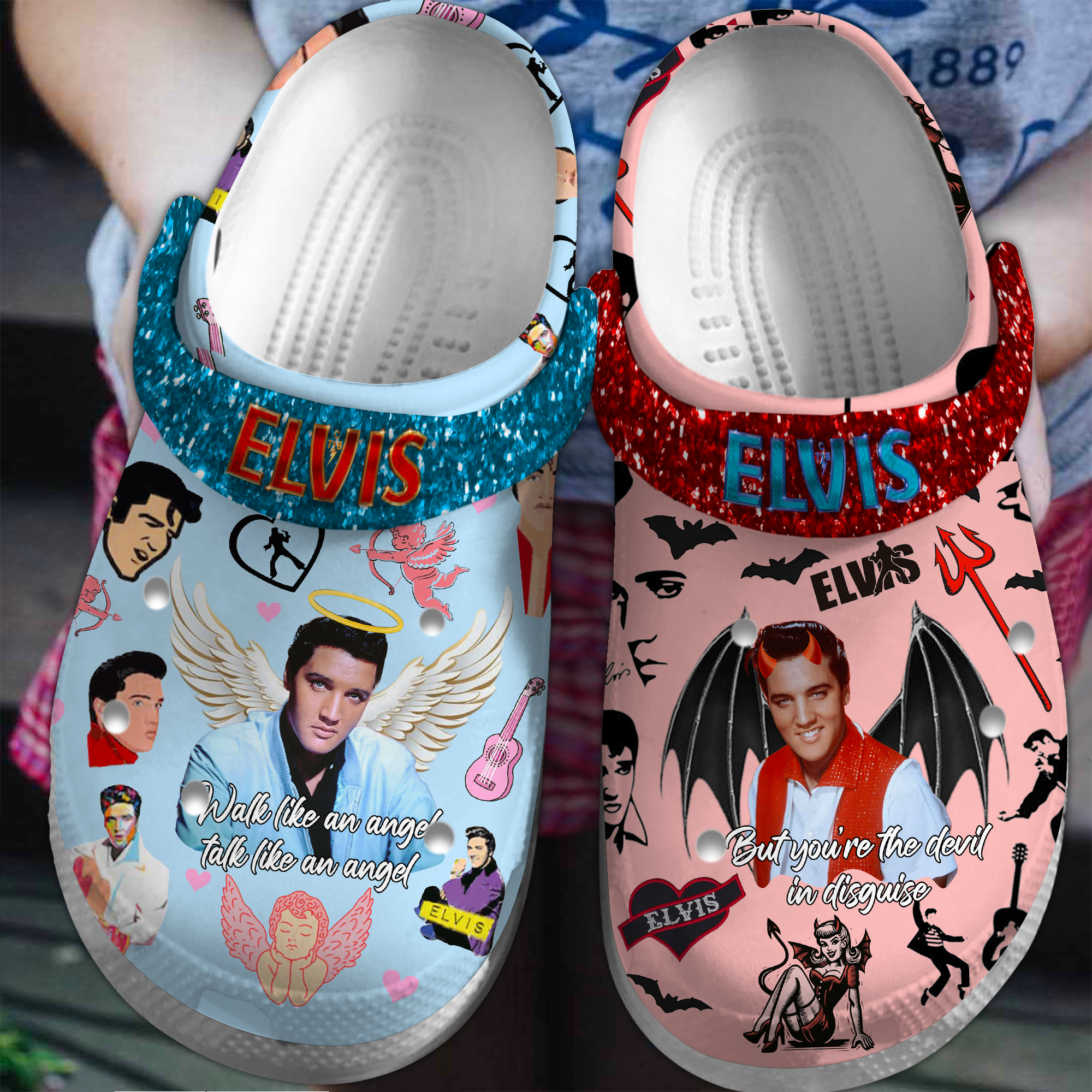 Elvis Presley Music Crocs Crocband Clogs Shoes Comfortable For Men Women and Kids