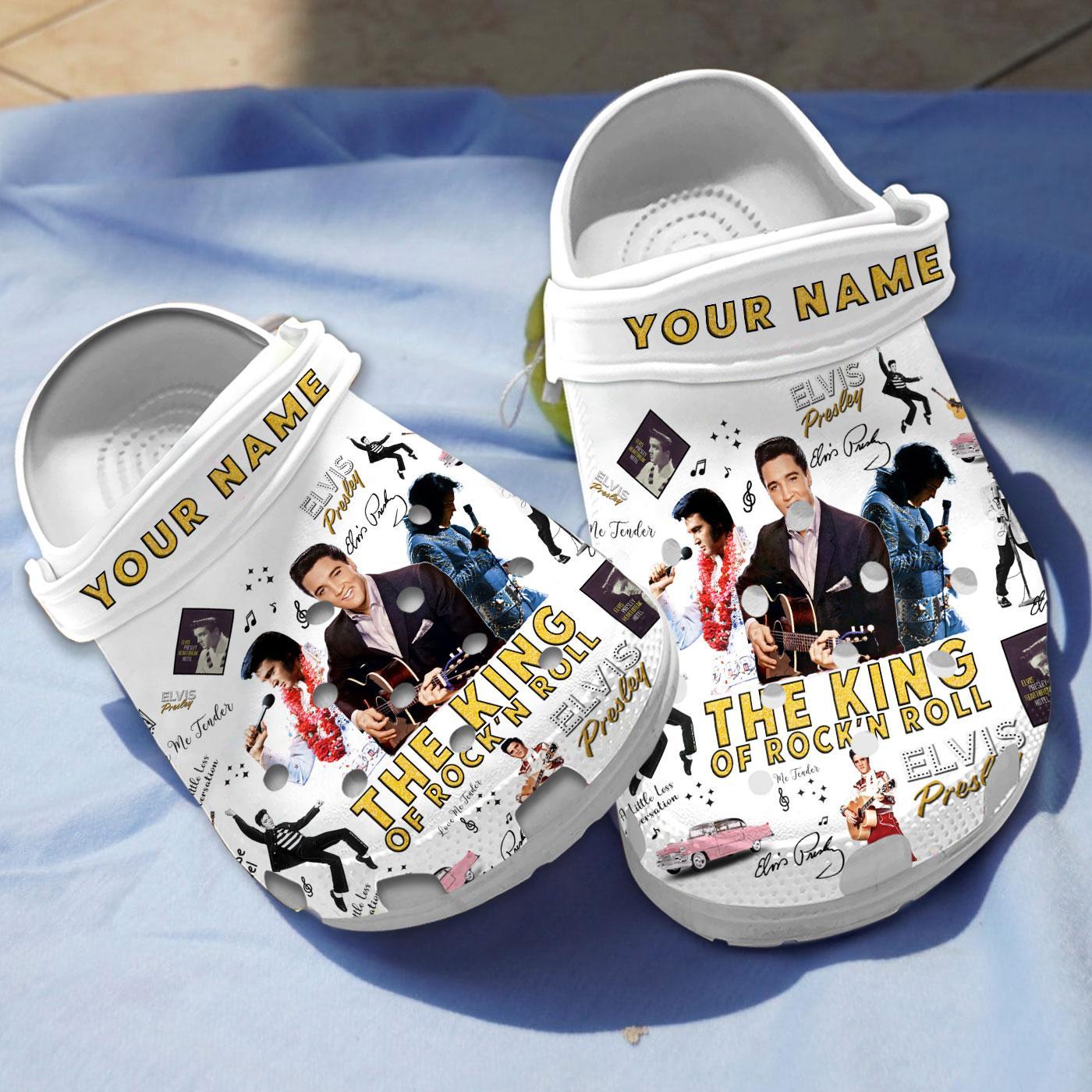 Elvis Presley Music Crocs Crocband Clogs Shoes Comfortable For Men Women and Kids