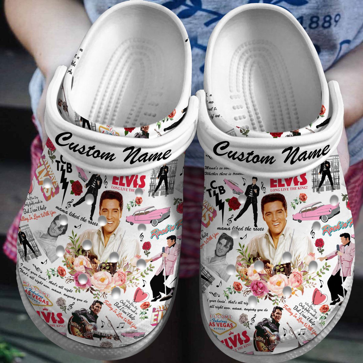 Elvis Presley Music Crocs Crocband Clogs Shoes Comfortable For Men Women and Kids
