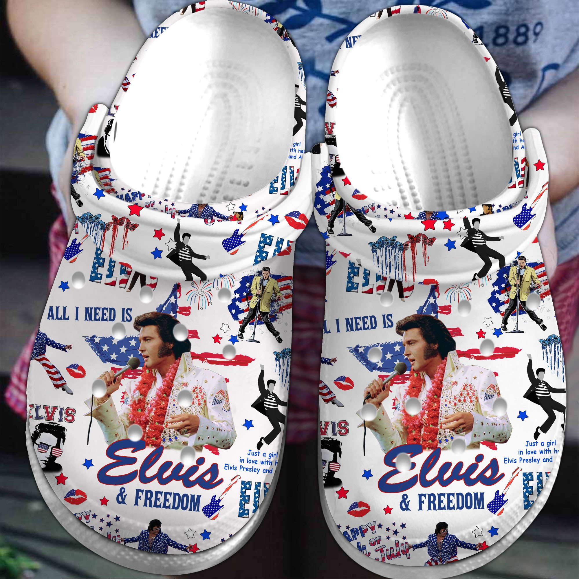 Elvis Presley Music Crocs Crocband Clogs Shoes Comfortable For Men Women and Kids