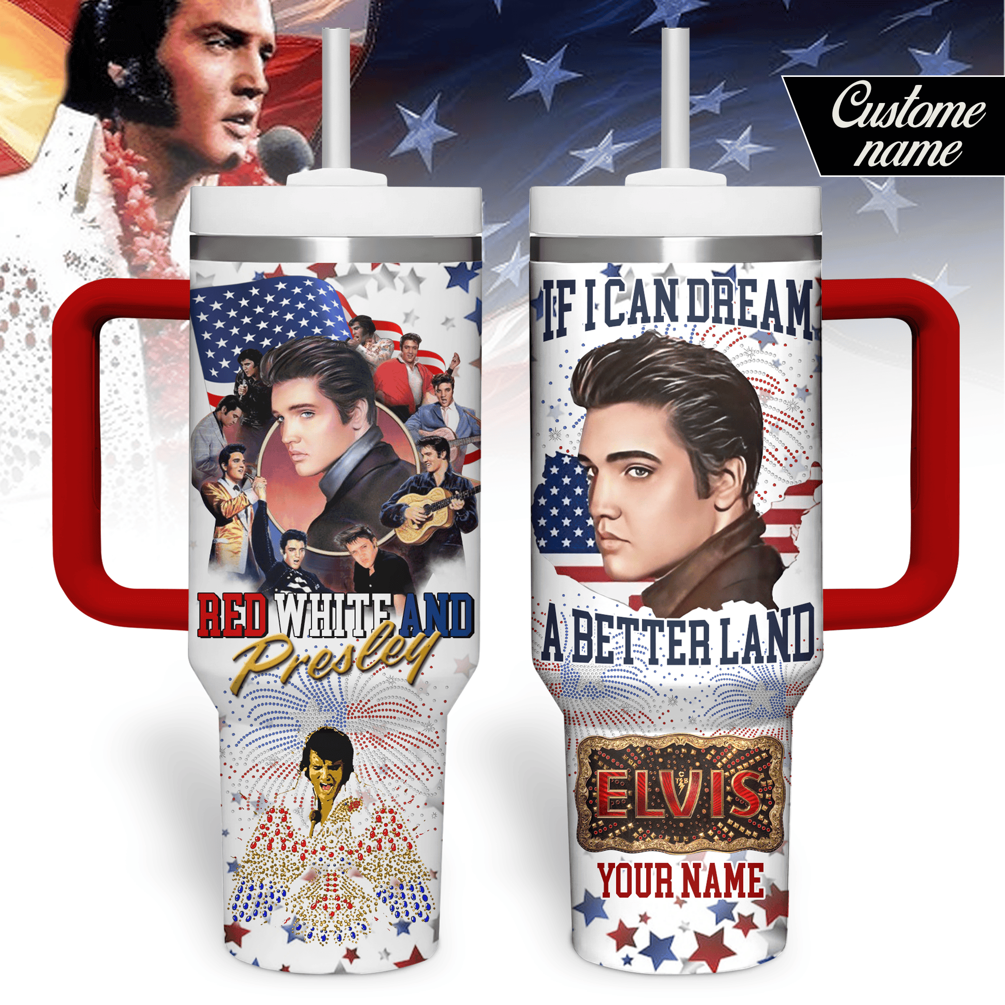Elvis Presley Music Custom Stanley Cup 40 oz 30 oz Tumbler With HandleTVC2301179