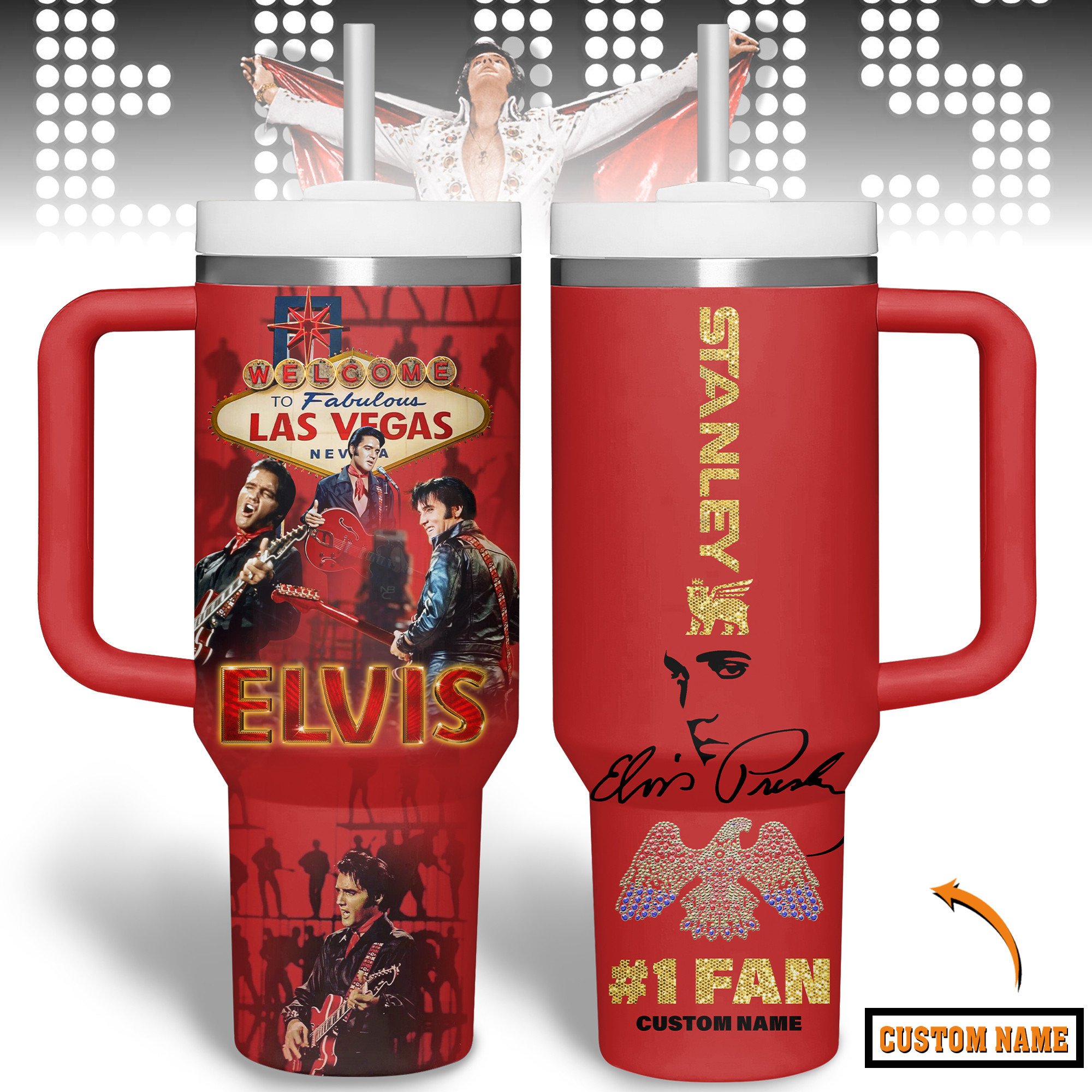 Elvis Presley Music Custom Stanley Cup 40 oz 30 oz Tumbler With HandleTVC2301240