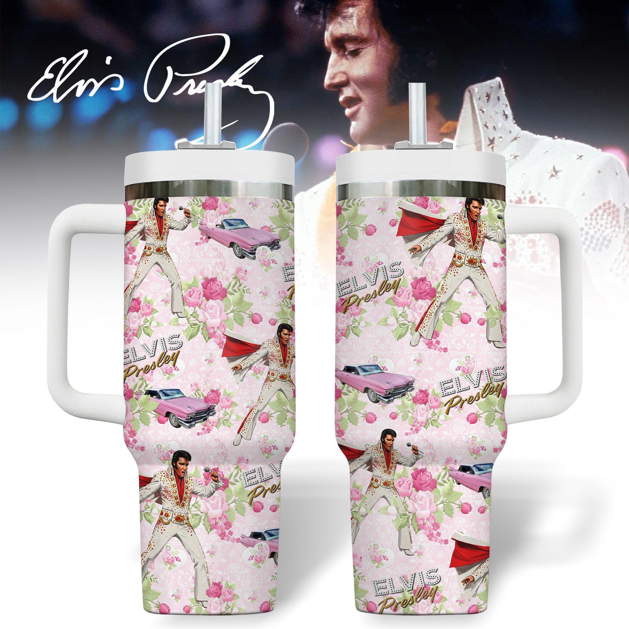 Elvis Presley Music Custom Stanley Cup 40 oz 30 oz Tumbler With HandleTVC2301282