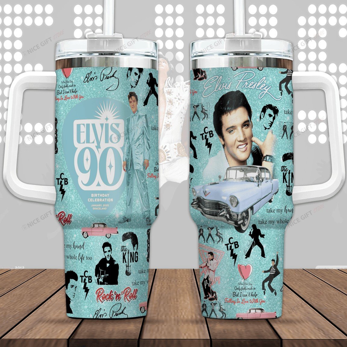 Elvis Presley Music Custom Stanley Cup 40 oz 30 oz Tumbler With HandleTVC2301308