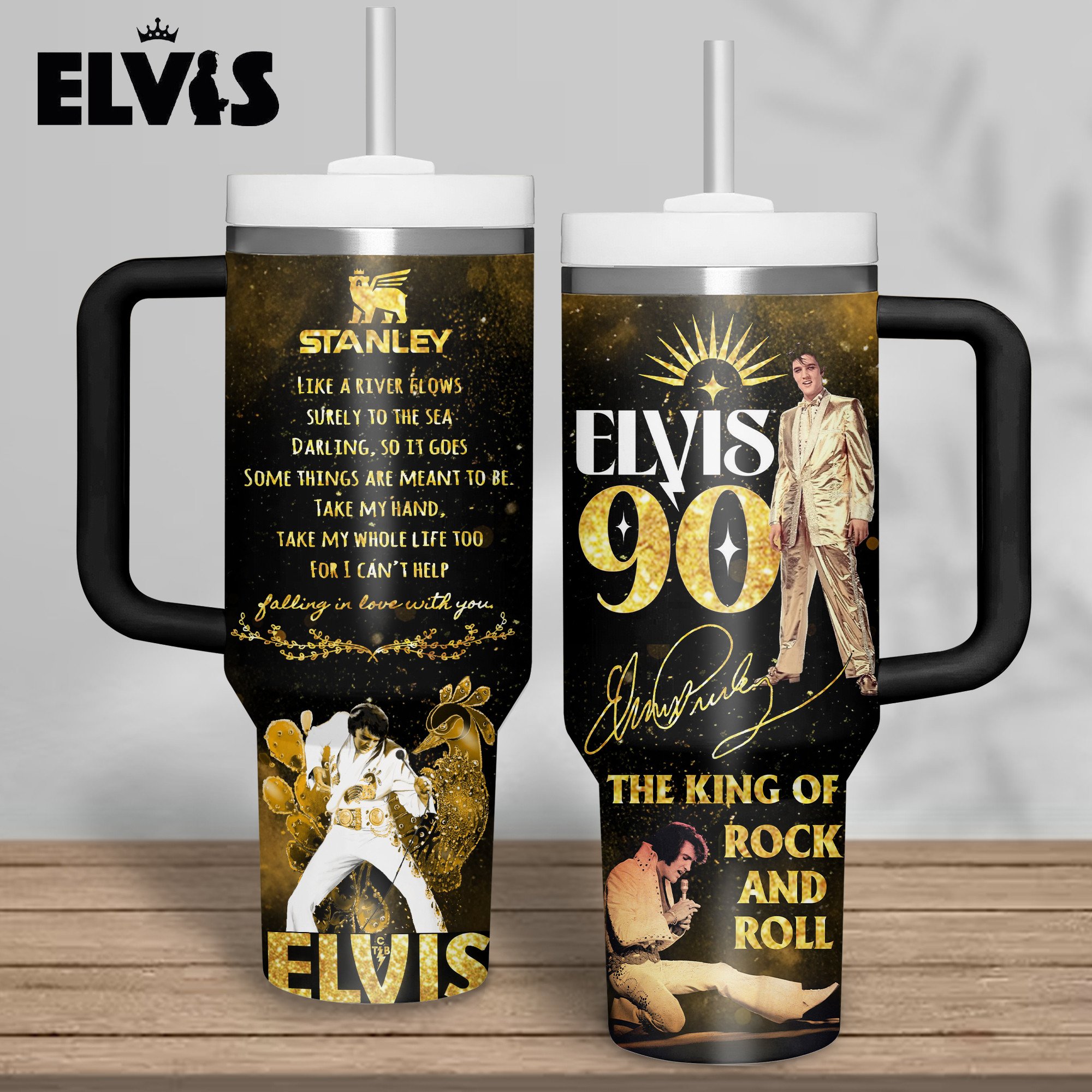 Elvis Presley Music Custom Stanley Cup 40 oz 30 oz Tumbler With HandleTVC2301311