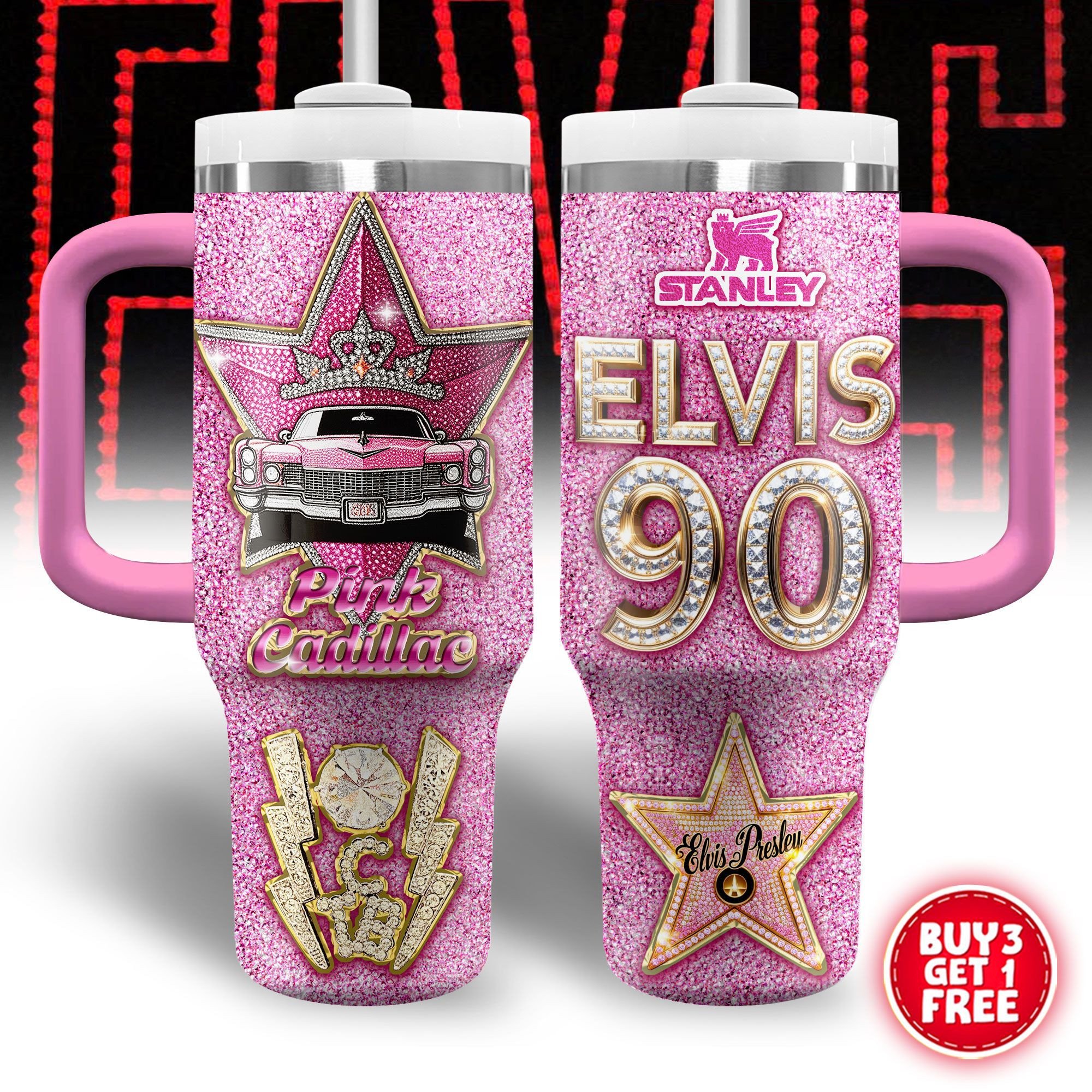 Elvis Presley Music Custom Stanley Cup 40 oz 30 oz Tumbler With HandleTVC2301329