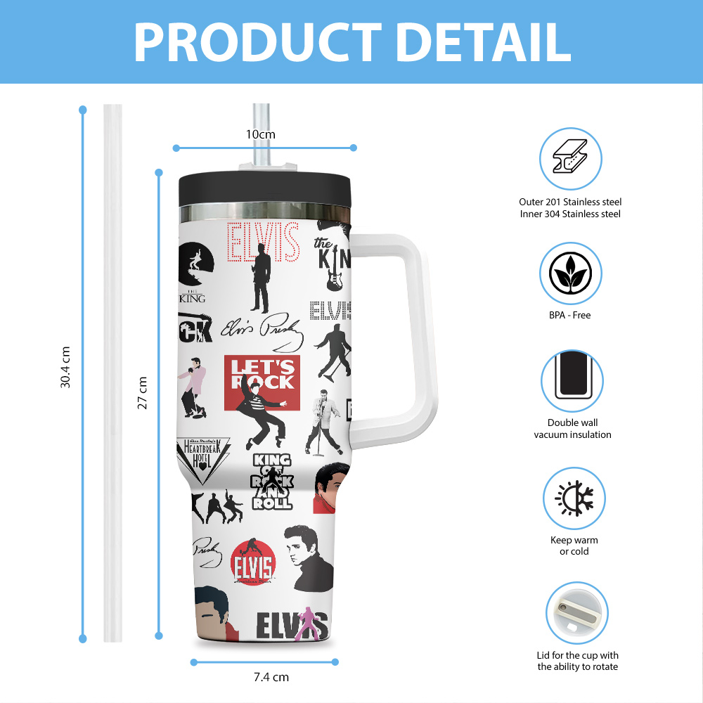 Elvis Presley Music Custom Stanley Cup 40 oz 30 oz Tumbler With HandleTVC2301716 - Image 2